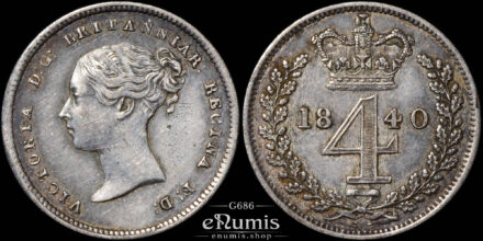 Great Britain, Victoria, 4 Pence 1840, Maundy, Groat, XF