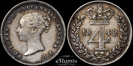 Great Britain, Victoria, 4 Pence 1842, Maundy, Groat, aXF