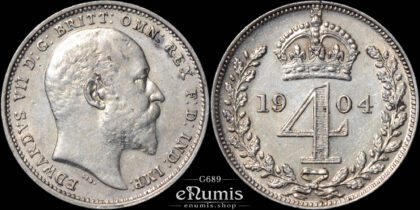 Great Britain, Edward VII, 4 Pence 1904, Maundy, Groat, aUNC