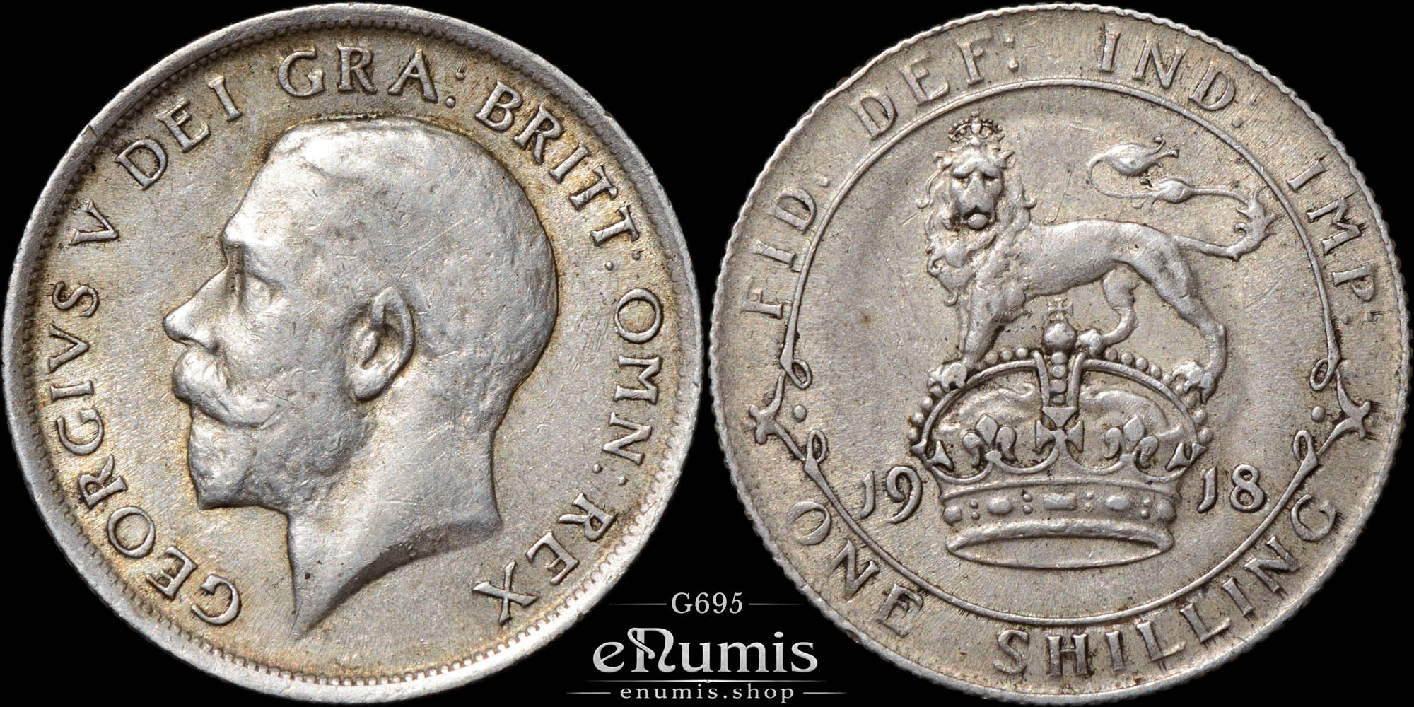 Great Britain, George V, Shilling 1918, VF-XF Great Britain, George V, Shilling 1918, VF-XF