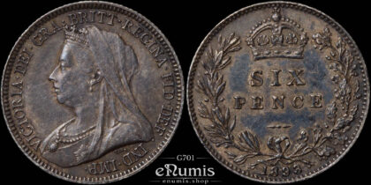 Great Britain, Victoria, Sixpence 1893, XF-UNC