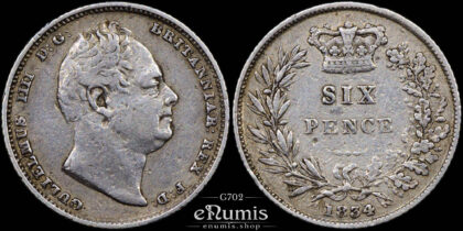Great Britain, William IV, Sixpence 1834, VF
