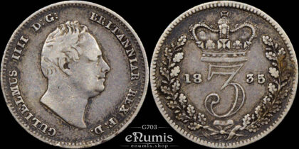 Great Britain, William IV, 3 Pence 1835, VF