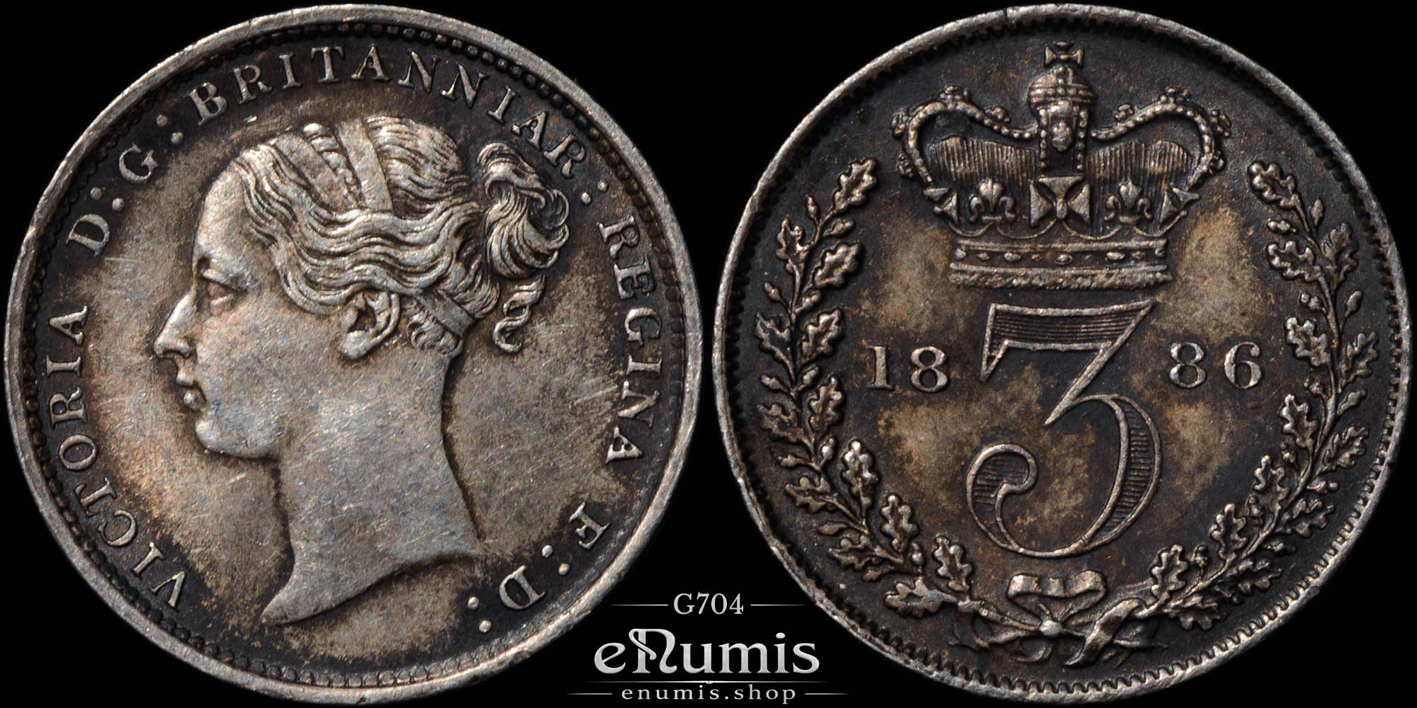 Great Britain, Victoria, 3 Pence 1886, aUNC Great Britain, Victoria, 3 Pence 1886, aUNC