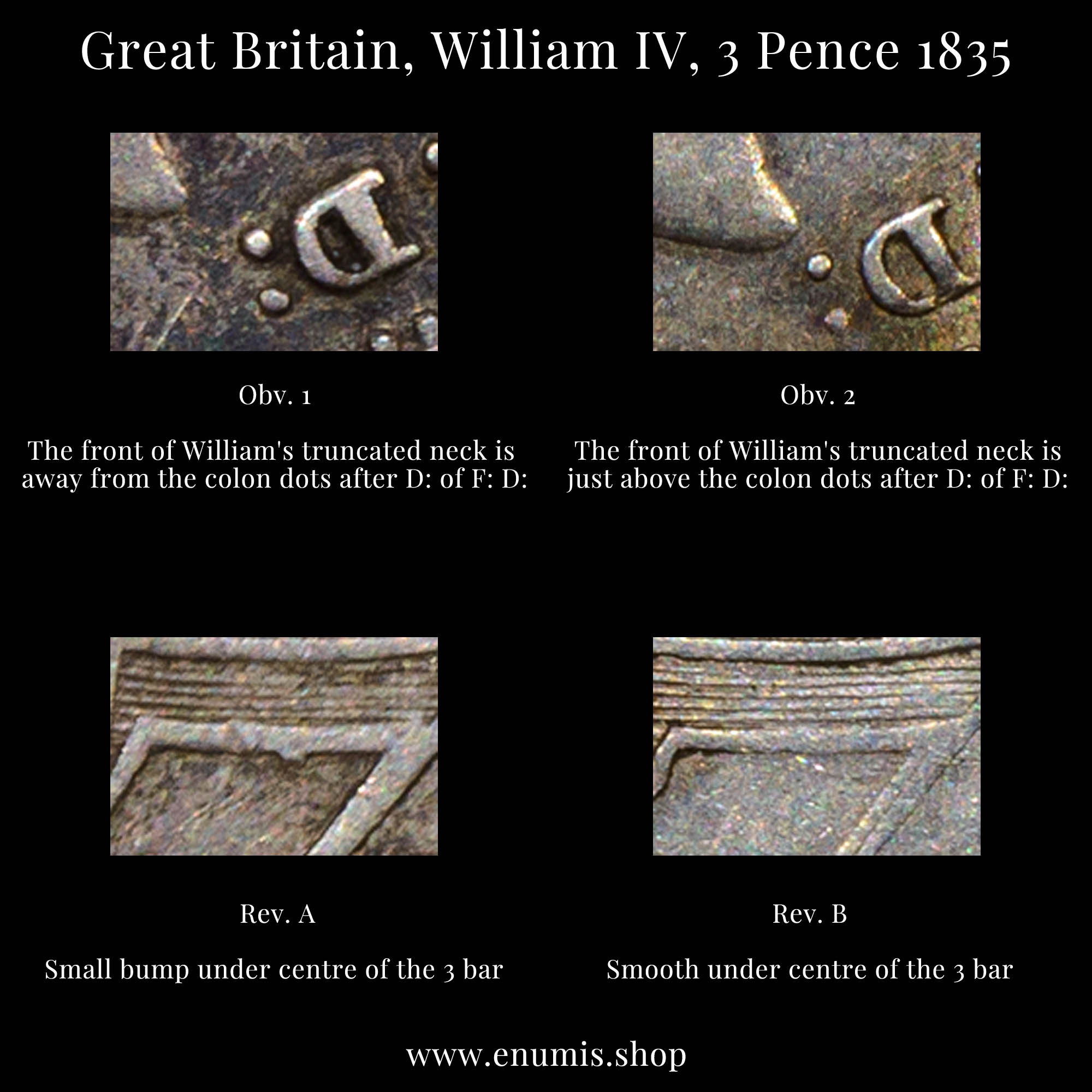Great Britain, William IV, 3 Pence 1835