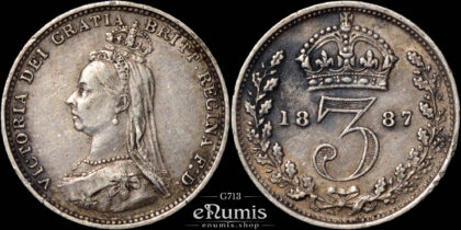 Great Britain, Victoria, 3 Pence 1887, VF-XF