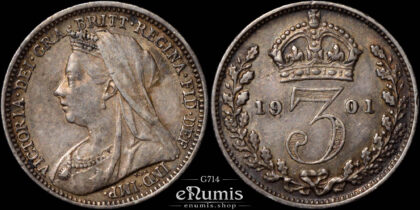 Great Britain, Victoria, 3 Pence 1901, Maundy, XF+