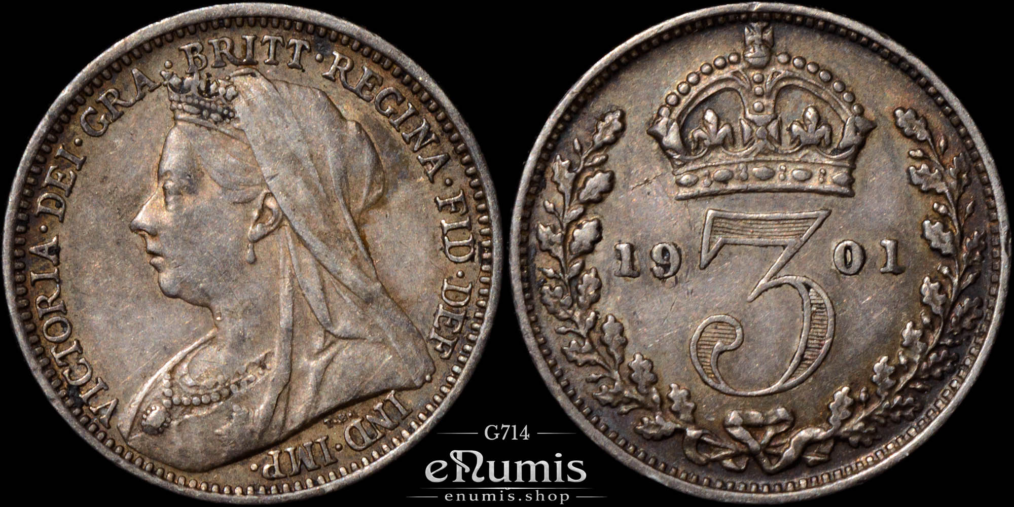 Great Britain, Victoria, 3 Pence 1901, Maundy, XF+ Great Britain, Victoria, 3 Pence 1901, Maundy, XF+