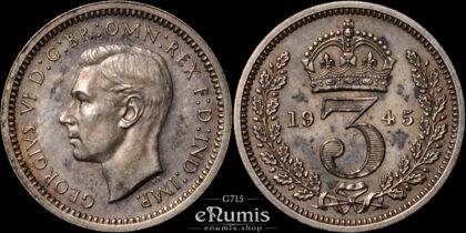 Great Britain, George VI, 3 Pence 1945, Maundy, UNC