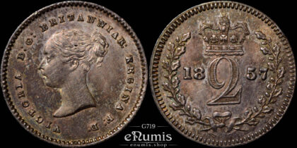Great Britain, Victoria, 2 Pence 1857, Maundy, UNC