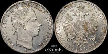 AUSTRIA, Franz Joseph I, 1 Florin Gulden 1860 A, aUNC