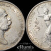 AUSTRIA, Franz Joseph I, 5 Corona 1908, 60th anniversary of reign, XF