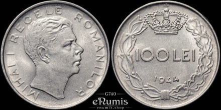 ROMANIA, Mihai I, 100 Lei 1944, aUNC