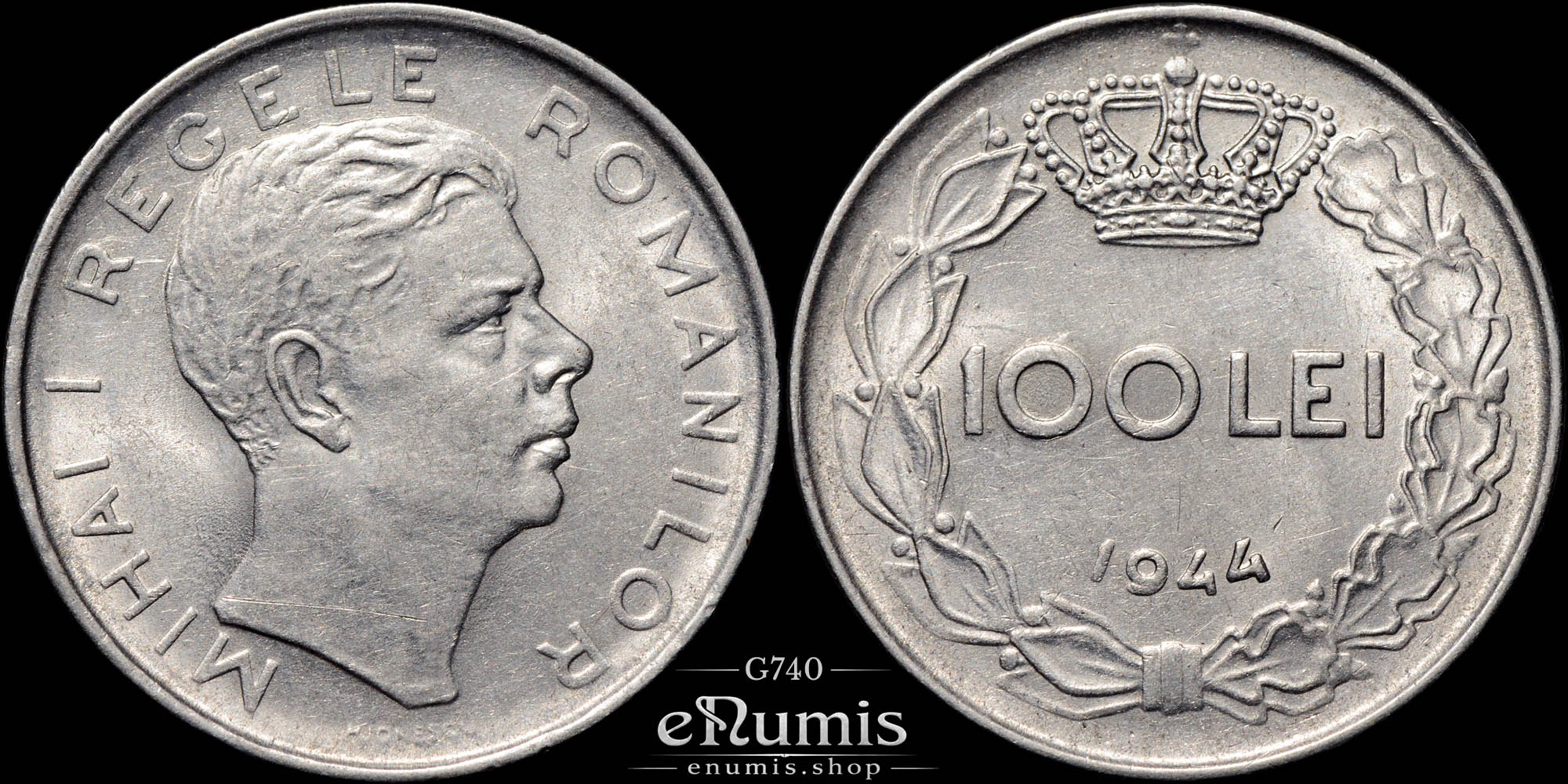 ROMANIA, Mihai I, 100 Lei 1944, aUNC