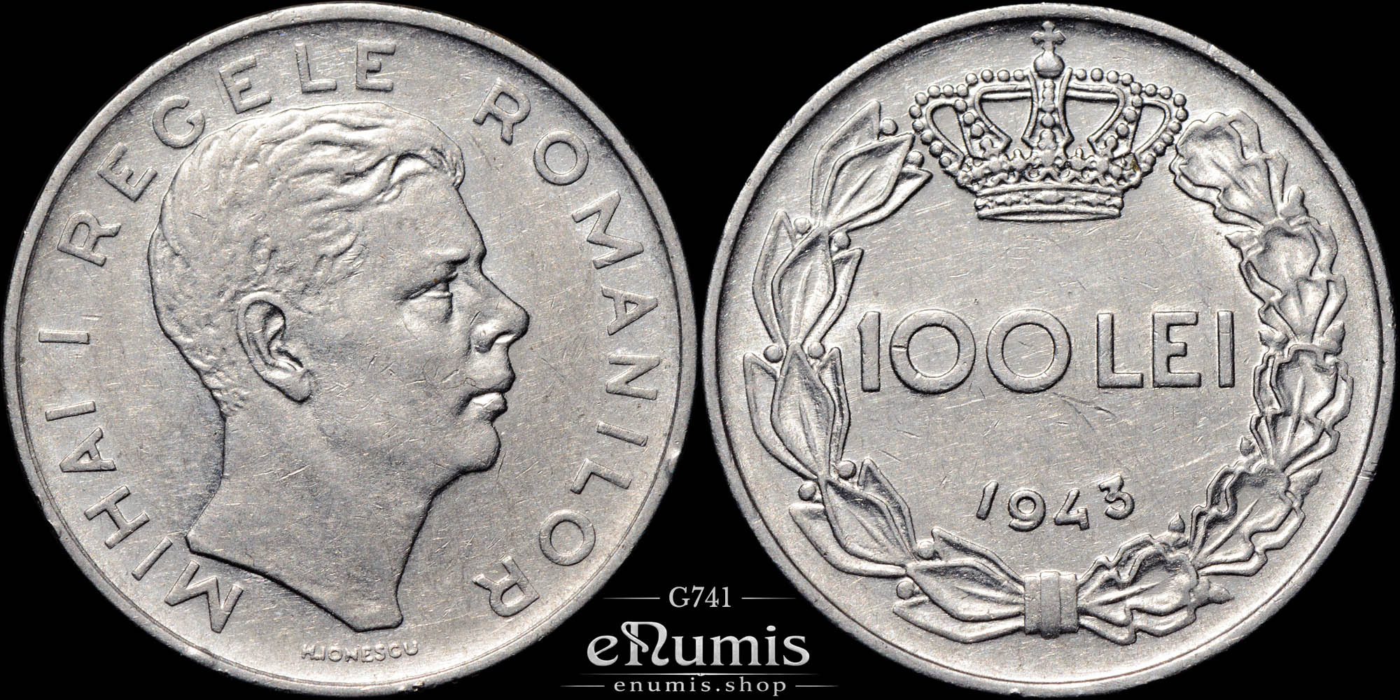 ROMANIA, Mihai I, 100 Lei 1943, XF+ ROMANIA, Mihai I, 100 Lei 1943, XF+