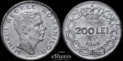 ROMANIA, Mihai I, 200 Lei 1945, XF+