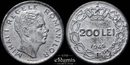 ROMANIA, Mihai I, 200 Lei 1945, XF+