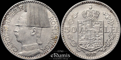 ROMANIA, Carol II, 50 Lei 1937, XF