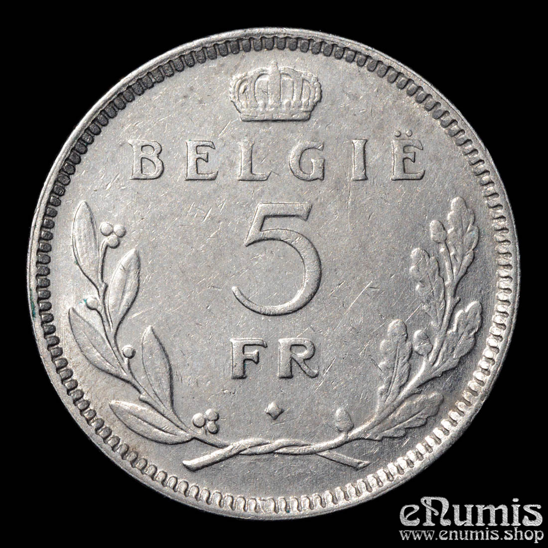 BELGIUM, Leopold III, 5 Francs 1936, BELGIE, XF-UNC