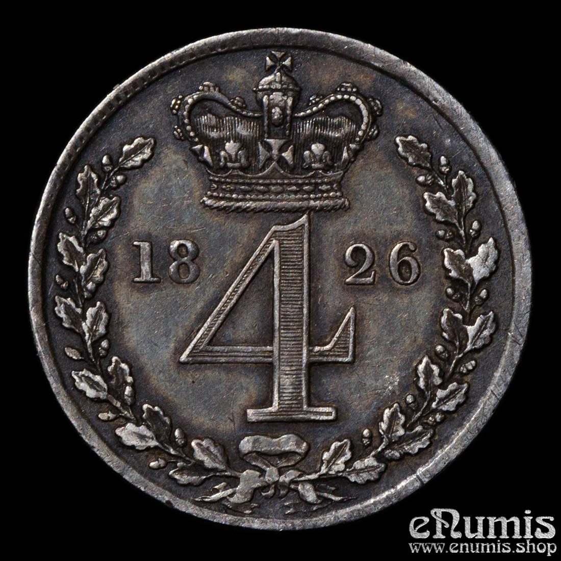 Great Britain, George IV, 4 Pence 1826, Maundy, Groat, XF Great Britain, George IV, 4 Pence 1826, Maundy, Groat, XF