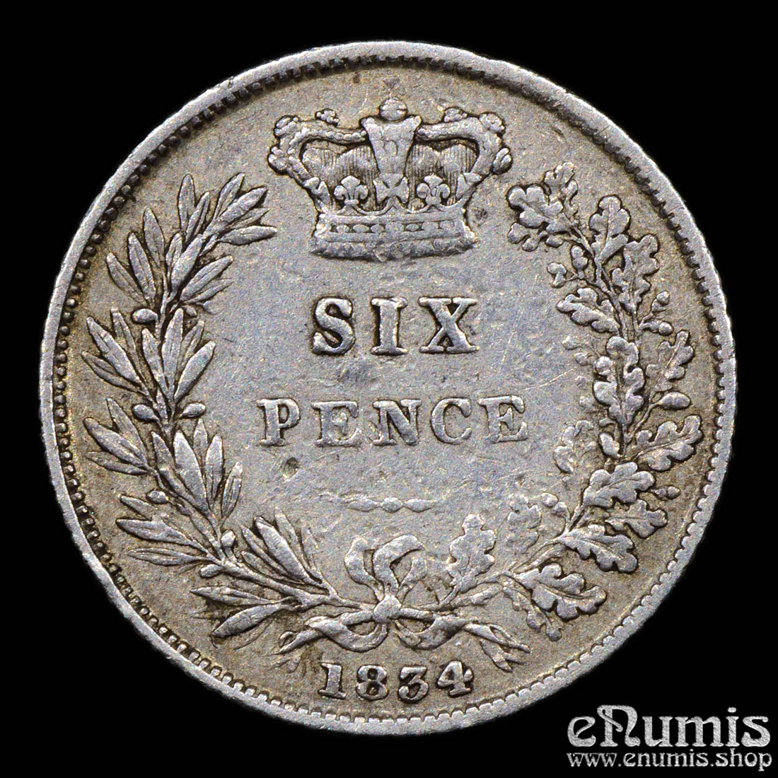 Great Britain, William IV, Sixpence 1834, VF Great Britain, William IV, Sixpence 1834, VF