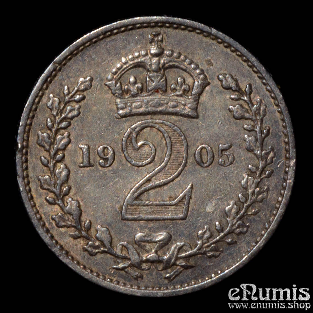 Great Britain, Edward VII, 2 Pence 1905, Maundy, XF+