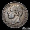 SPAIN, Alfonso XII, 5 Pesetas 1885 MS-M, toned, VF+ SPAIN, Alfonso XII, 5 Pesetas 1885 MS-M, toned, VF+