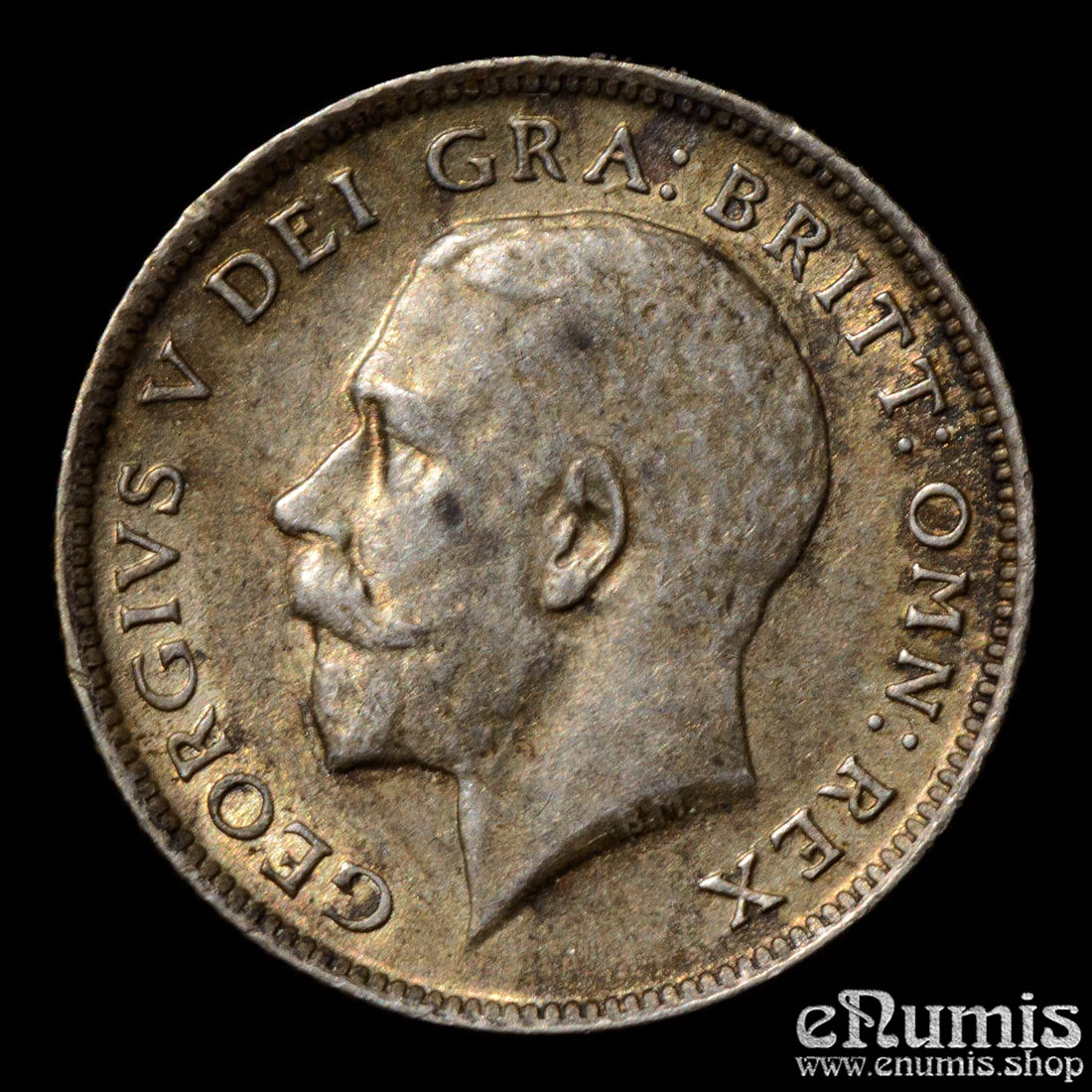 Great Britain, George V, Sixpence 1915, toned, aUNC