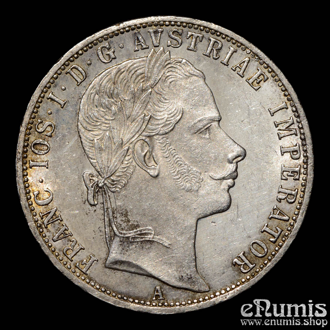 AUSTRIA, Franz Joseph I, 1 Florin Gulden 1860 A, aUNC AUSTRIA, Franz Joseph I, 1 Florin Gulden 1860 A, aUNC