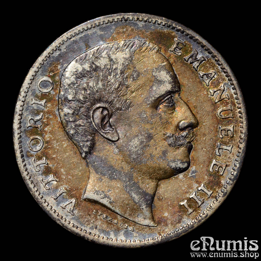 ITALY, Vittorio Emanuele III, 1 Lira 1902, toned, XF+ ITALY, Vittorio Emanuele III, 1 Lira 1902, toned, XF+