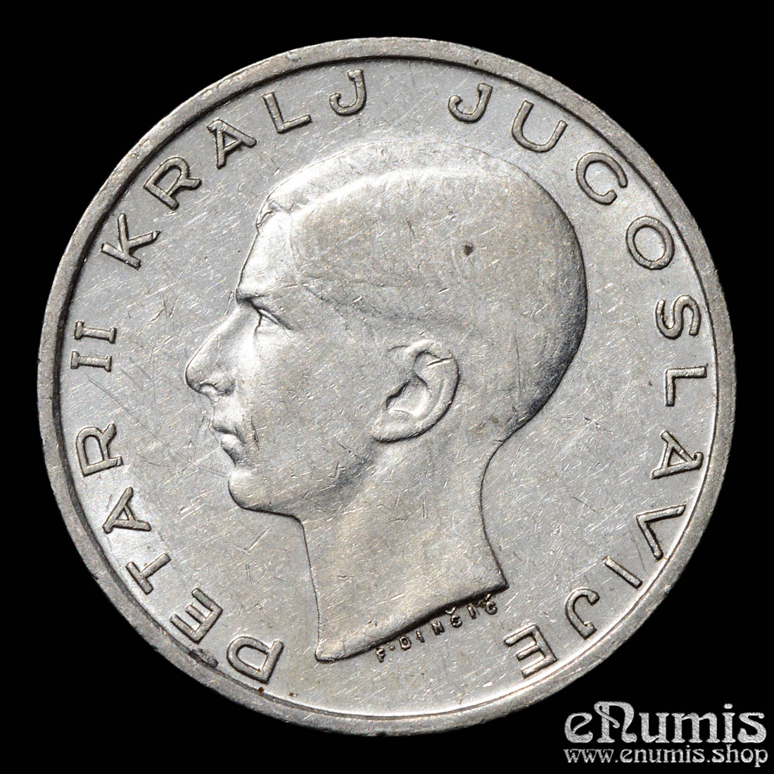 YUGOSLAVIA, Peter II, 20 Dinara 1938, aUNC YUGOSLAVIA, Peter II, 20 Dinara 1938, aUNC