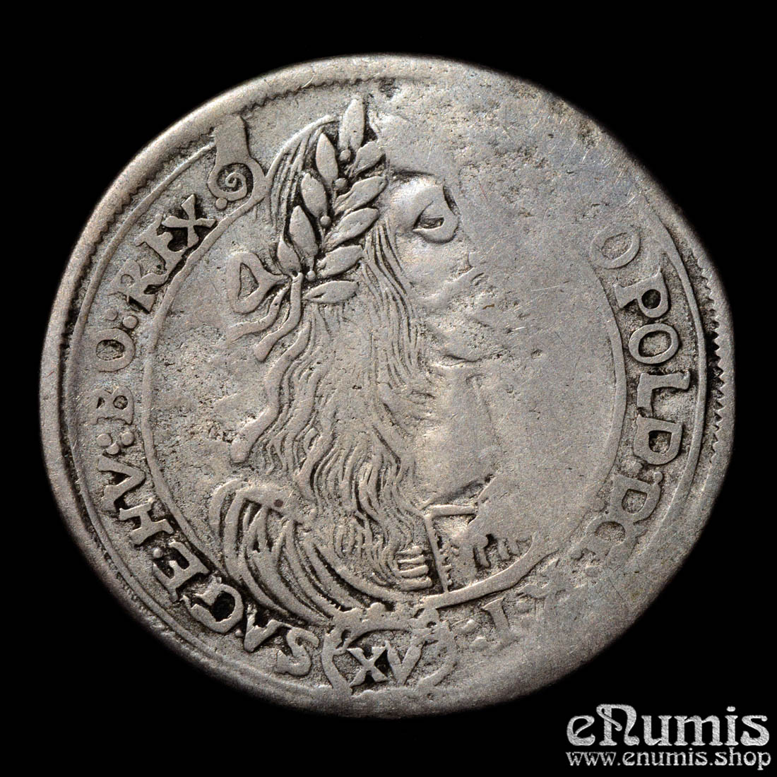 AUSTRIA, HUNGARY, Leopold I, 15 Kreuzer Krajcár 1675 KB, Kremnitz, Fine