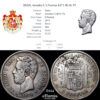 SPAIN, Amadeo I, 5 Pesetas 1871 SD-M, VF