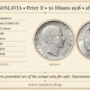 YUGOSLAVIA, Peter II, 50 Dinara 1938, aUNC YUGOSLAVIA, Peter II, 50 Dinara 1938, aUNC