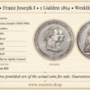 AUSTRIA, Franz Joseph I, 1 Gulden 1854, Wedding, aUNC AUSTRIA, Franz Joseph I, 1 Gulden 1854, Wedding, aUNC
