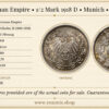German Empire, 1/2 Mark 1918 D, Munich, UNC German Empire, 1/2 Mark 1918 D, Munich, UNC