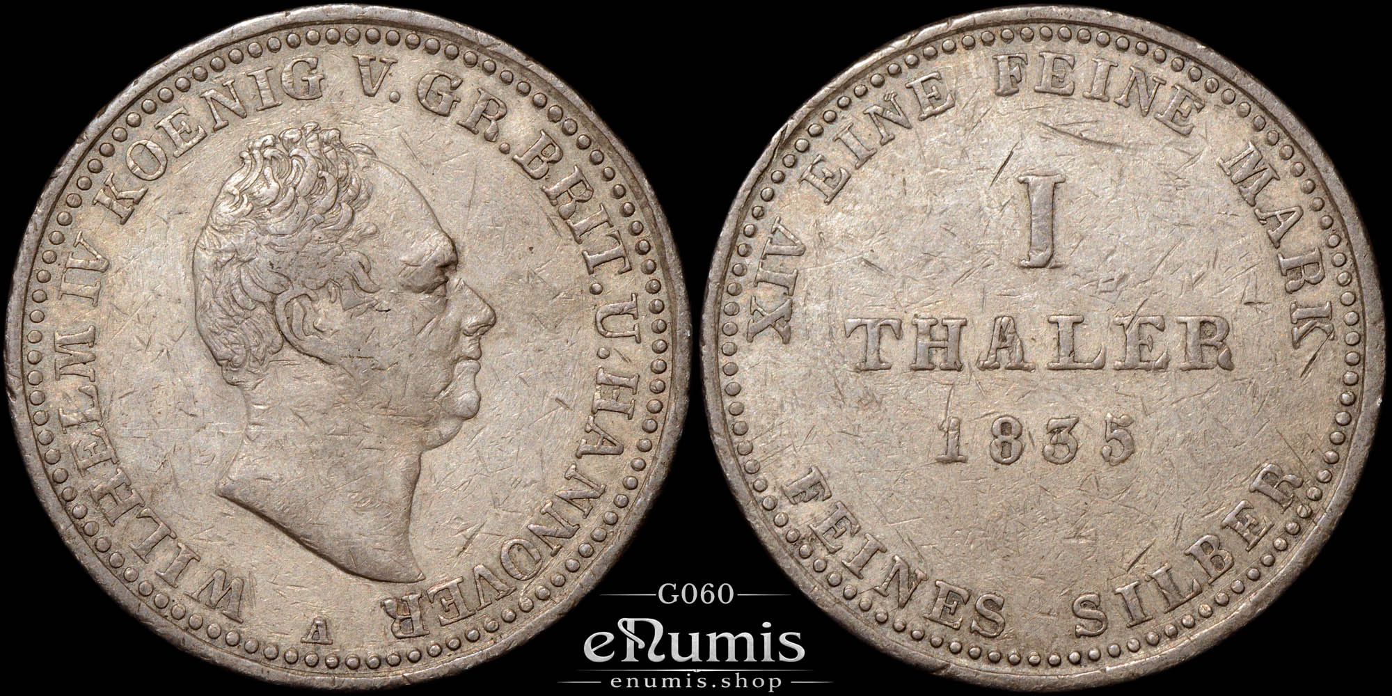 Germany • Hannover • William IV • Taler 1835 • VF-XF