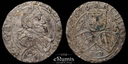 AUSTRIA, Ferdinand II, 3 Kreuzer 1636, St. Veit, XF