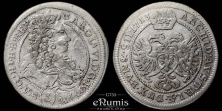 AUSTRIA, Silesia, Karl VI, 3 Kreuzer 1713, Breslau, Rare!, VF