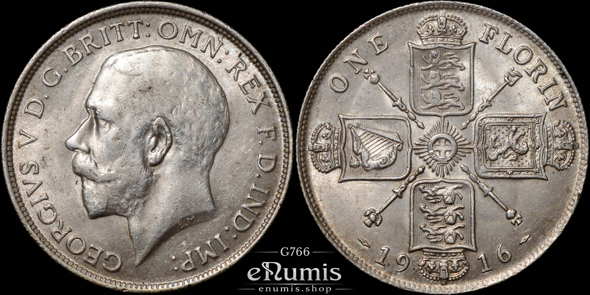 Great Britain, George V, Florin 1916, UNC