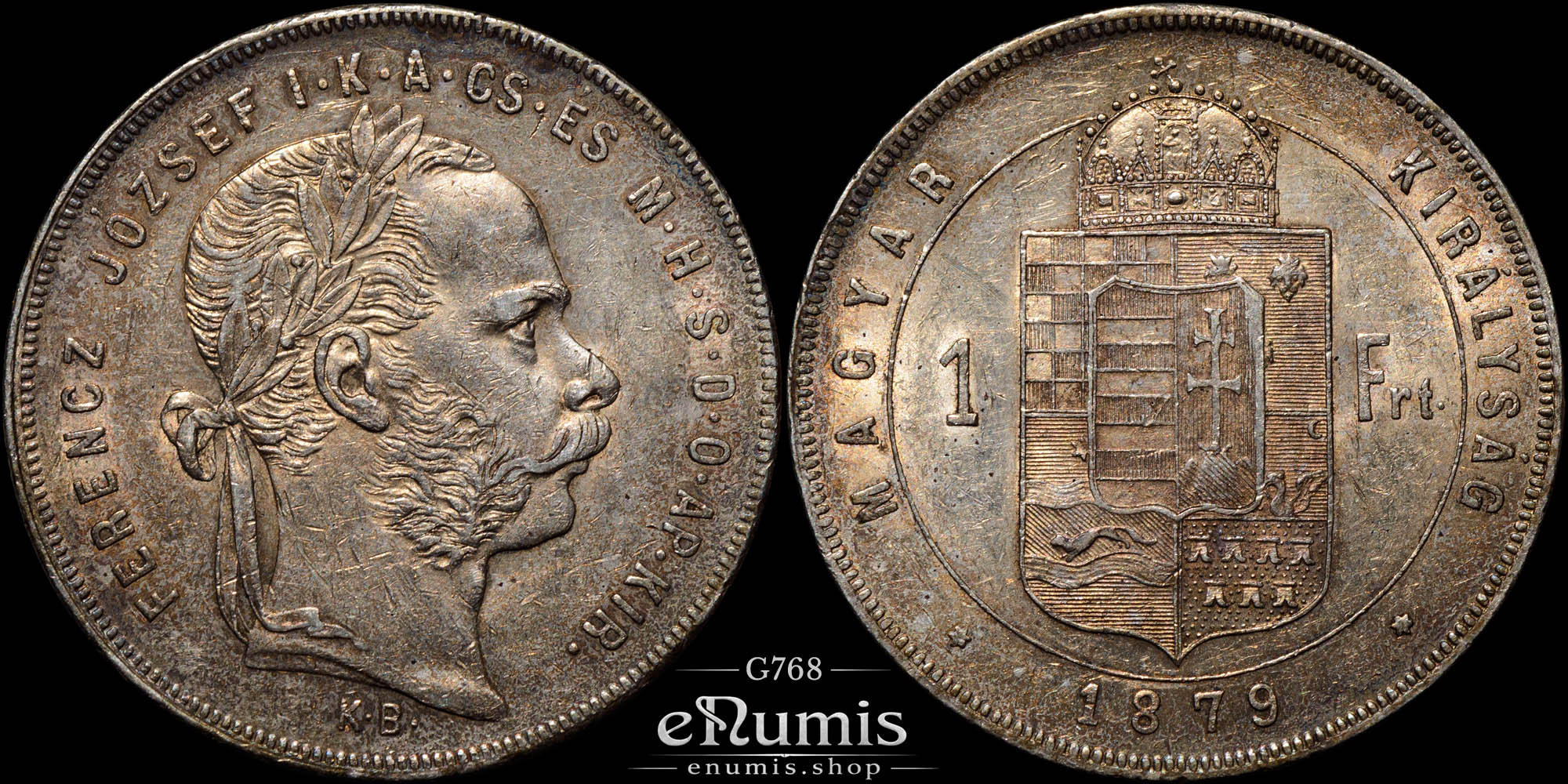 HUNGARY, Franz Joseph I, 1 Forint 1879, XF+ HUNGARY, Franz Joseph I, 1 Forint 1879, XF+