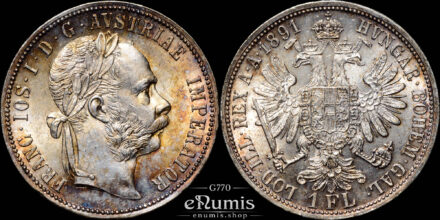 AUSTRIA, Franz Joseph I, 1 Florin Gulden 1891, UNC