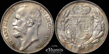 Liechtenstein, Johann II, 1 Krone 1915, aUNC/UNC
