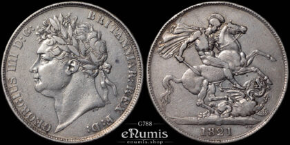 Great Britain, George IV, Crown 1821, Secundo, VF+
