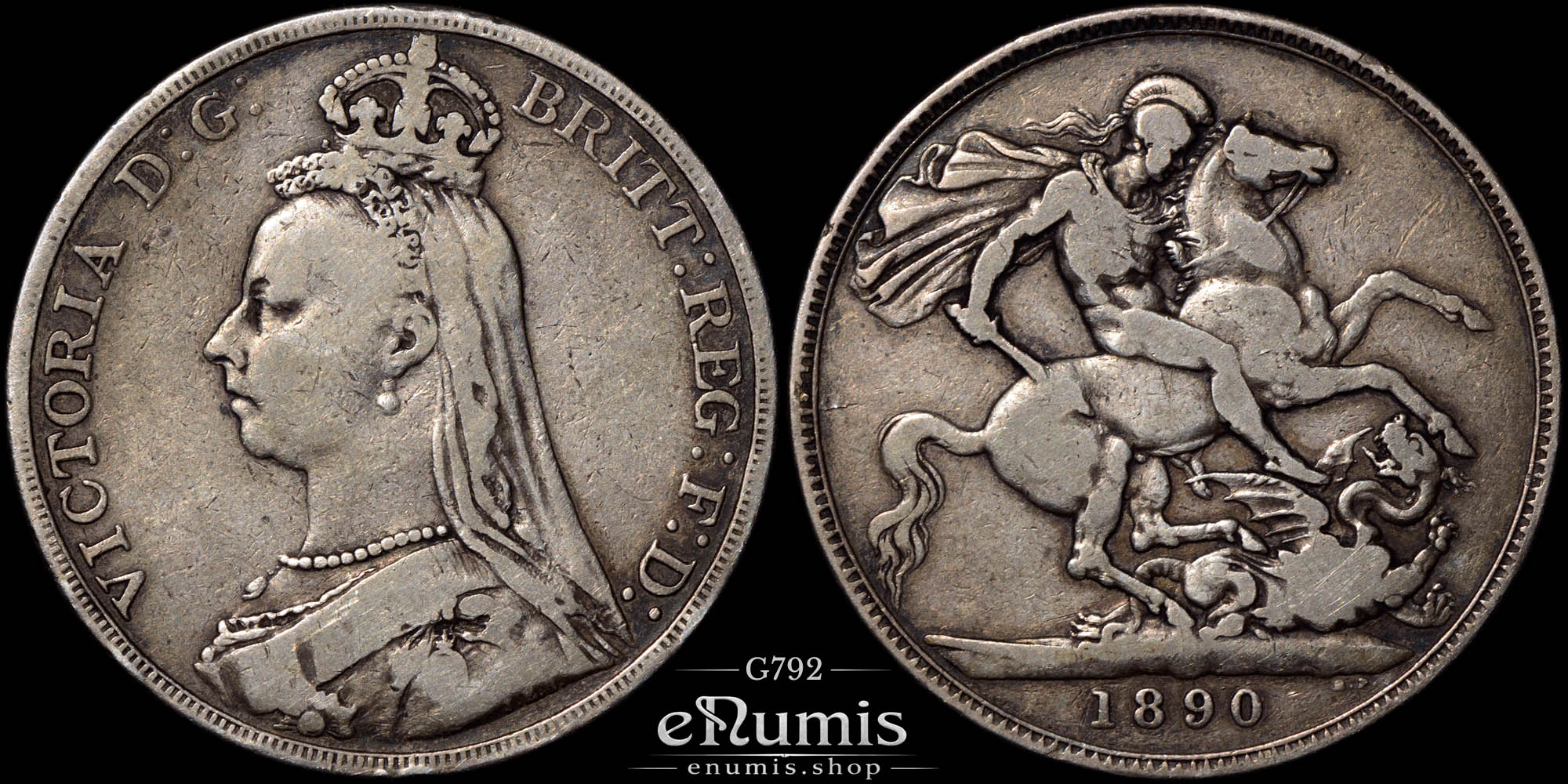 Great Britain, Victoria, Crown 1890, VF