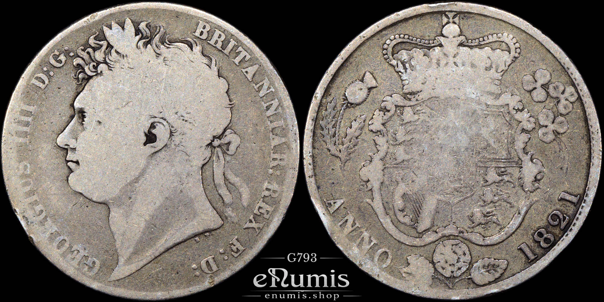 Great Britain, George IV, Halfcrown 1821, Fine