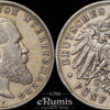 Germany, Wurttemberg, Wilhelm II, 5 Mark 1907, VF