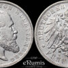 Germany, Wurttemberg, Wilhelm II, 5 Mark 1904, VF+ Germany, Wurttemberg, Wilhelm II, 5 Mark 1904, VF+