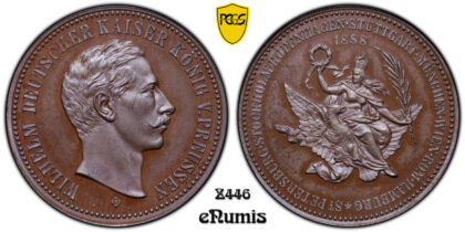 Germany, Wilhelm II, Medal 1888, Scand. & Russia visit, Top Pop, PCGS SP 64