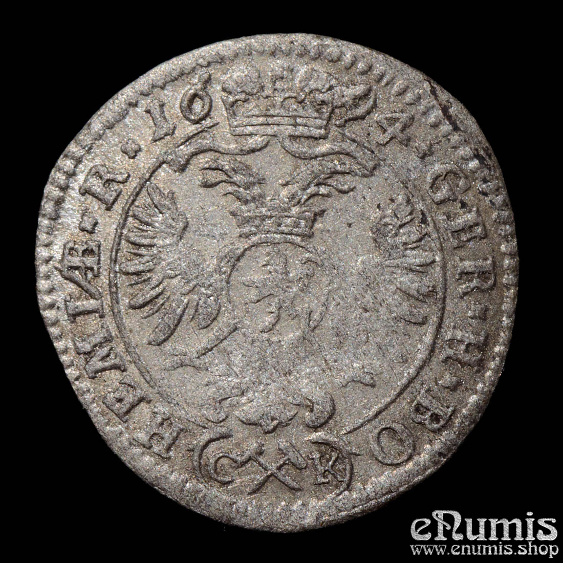 AUSTRIA, Bohemia, Leopold I, 1 Kreuzer 1694 CK, Kuttenberg, XF AUSTRIA, Bohemia, Leopold I, 1 Kreuzer 1694 CK, Kuttenberg, XF